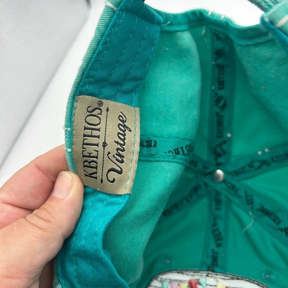KBETHOS‎ Vintage Teal Green Distressed Camper Trailer Embroidered Baseball Cap